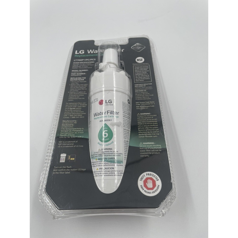 LG Refrigerator Water Filter LT700P‎ Part # ADQ36006104 NIP